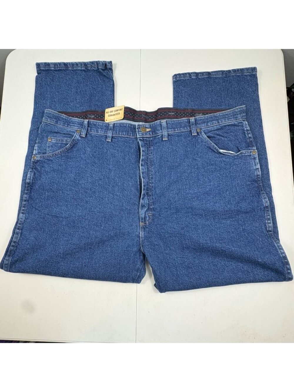 Wrangler Mens Flex Waistband Regular Fit Jeans 46x29 Blue Denim Comfort Guarante